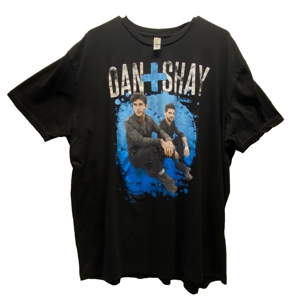 Dan + Shay T-Shirt Men's 2XL Black 100% Cotton Rock Me Tour Concert Tee